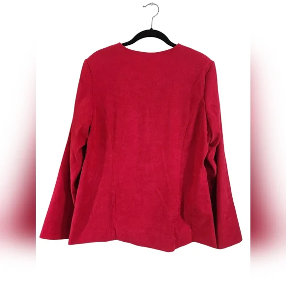 BOB MACKIE Women's Red Blazer, embroidered zebra motif, Size M - Picture 5 of 6